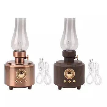 Bluetooth-динамик, винтажная настольная лампа, поддержка USB-карты памяти, вход AUX, беспроводной динамик для спальни Wood Grain Color