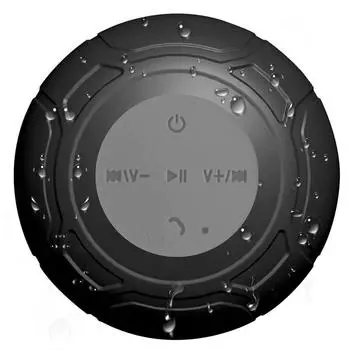 Bluetooth-душ, портативный беспроводной водостойкий динамик на присоске, встроенный микрофон, время воспроизведения 6 часов, громкая связь для iPhone, планшета, ванной комнаты, кухни 8.5x8.5x5.5cm чёрный
