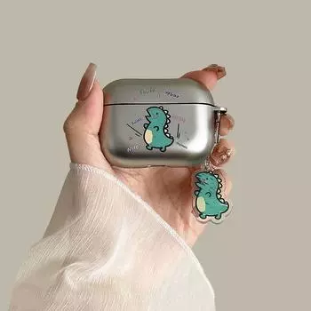 Bluetooth Earbuds Case 2 Generation Silver 3 Generation Silicone Pro Cartoon Cute Same Pendant Airpodspro Second Generation Drop-Resistant New Soft Apple Airpods Pro Green small Fear + same pendant
