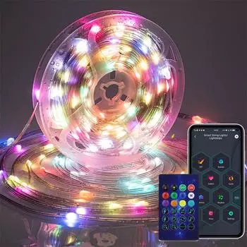 Bluetooth Fairy String Light RGBIC LED рождественские украшения огни 5/10/20 м наружная водонепроницаемая садовая лампа для наружного кемпинга патио декор комнаты 5m