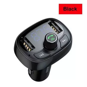 Bluetooth FM-передатчик Автомобильный комплект громкой связи 3.4A Dual USB MP3 Аудиоплеер Автомобильное зарядное устройство FM-модулятор чёрный