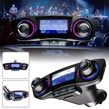Bluetooth FM-передатчик BT4.0 Автомобильный комплект громкой связи TF-карта USB-флешка 3,5-мм выходной порт AUX Двойное зарядное устройство USB MP3-плеер