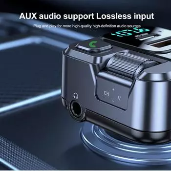 Bluetooth FM-передатчик для автомобильного радио с микрофоном для беспроводных телефонных звонков без помощи рук MP3-плеер с поддержкой быстрой зарядки