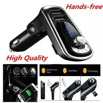 Bluetooth FM-трансмиттер Hands-free автомобильный комплект с двойным USB-зарядным устройством MP3-плеер