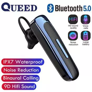 Bluetooth-гарнитура, большая мощность, беспроводные наушники с длительным сроком службы батареи, шумоподавление, наушники-вкладыши