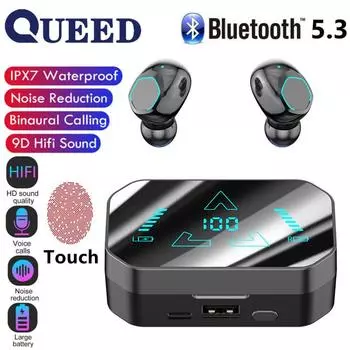 Bluetooth-гарнитура, большая мощность, шумоподавление, TWS, беспроводная гарнитура-вкладыш, гарнитура с цифровым дисплеем высокой четкости