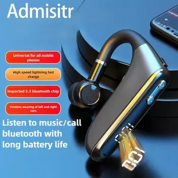 Bluetooth-гарнитура для бизнеса Bluetooth-гарнитура с одним наушником Внутриканальная спортивная Bluetooth-гарнитура чёрный