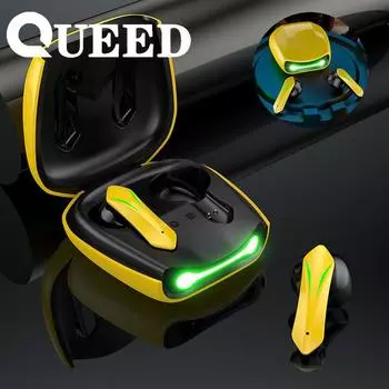 Bluetooth-гарнитура для киберспорта TWS, беспроводная красочная спортивная автомобильная гарнитура с низкой задержкой, срок службы батареи чёрный