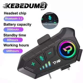 Bluetooth-гарнитура для мотоциклетного шлема, беспроводная IPX6, водонепроницаемая, шумоподавляющая, наушники с длительным временем ожидания, гарнитура Hands-Free KO