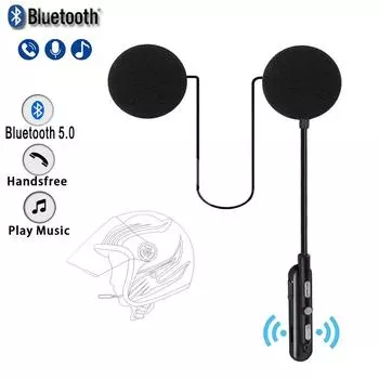 Bluetooth-гарнитура для мотоциклетного шлема BT5.0, беспроводная езда, стереонаушники, динамик, поддержка автоматического ответа, микрофон для громкой связи чёрный