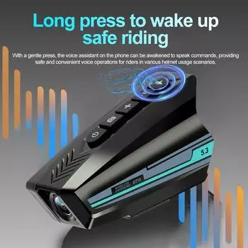 Bluetooth-гарнитура для мотоциклетного шлема V5.3, водонепроницаемая с 1080P HD видеорегистратором, широкоугольным 2000 мАч, наушники для громкой связи