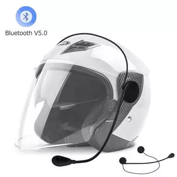Bluetooth-гарнитура для шлема, ультратонкая гарнитура для мотоциклетного шлема, беспроводная колонка, наушники, гарнитура, громкая связь, звонки, воспроизведение музыки чёрный