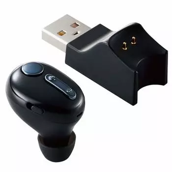 Bluetooth-гарнитура ELECOM, очень маленькая, HSC31PC с USB-подставкой для зарядки, черная, LBT-HSC31PCBK чёрный