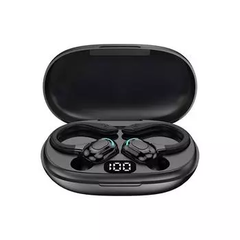 Bluetooth-гарнитура F8TWS с зарядным чехлом: Внутриканальные стереонаушники для бега и занятий спортом. single ear чистый/чёрный