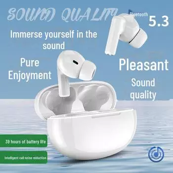 Bluetooth-гарнитура J20 TWS: Беспроводное шумоподавление, низкое энергопотребление, длительное время работы от аккумулятора, стереозвук, Bluetooth 5.3. белый