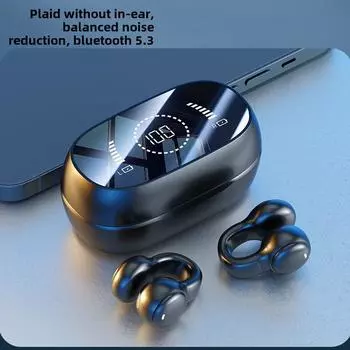 Bluetooth-гарнитура M47: Цифровой дисплей, шумоподавление, длительное время работы от батареи, водонепроницаемый, наушники-клипсы M47 Clip-on чёрный