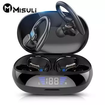 Bluetooth-гарнитура, настоящие беспроводные стереонаушники с цифровым дисплеем, Bluetooth-наушники, спортивные сенсорные наушники-вкладыши, беспроводная гарнитура