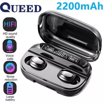 Bluetooth-гарнитура Новый продукт Новая сенсорная беспроводная гарнитура-вкладыш 5.2 чёрный