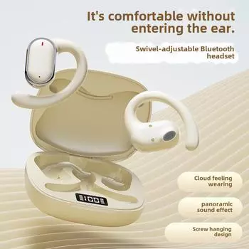 Bluetooth-гарнитура OWS X93 с заушным креплением, цифровым дисплеем и длительным временем работы от аккумулятора для занятий спортом X96 чёрный