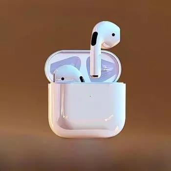 Bluetooth-гарнитура Pro5 5-го поколения TWS: Стереозвук, True Wireless, подключение с открытой крышкой, Bluetooth 5.3. PRO4 белый