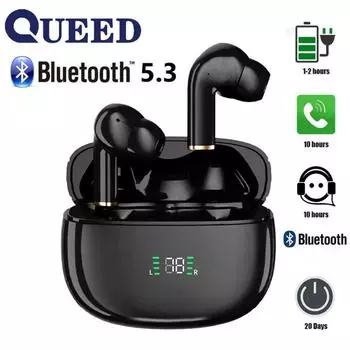 Bluetooth-гарнитура с активным шумоподавлением, беспроводное шумоподавление, низкая задержка, длительный срок службы батареи, ENC чёрный