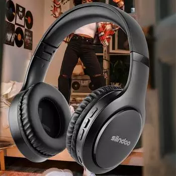 Bluetooth-гарнитура с беспроводным шумоподавлением, наушниками с микрофоном чёрный