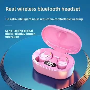 Bluetooth-гарнитура с цифровым дисплеем, беспроводная спортивная стереогарнитура с наушниками-вкладышами чёрный