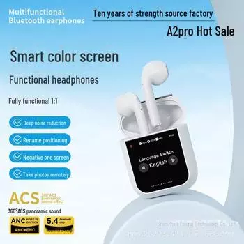 Bluetooth-гарнитура с цветным экраном A2Pro: Шумоподавление ENC, беспроводная связь, сверхдлительное время работы от батареи.