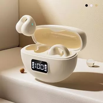 Bluetooth-гарнитура с интеллектуальным переводом и искусственным интеллектом, открытая, долговечная, игровая, спортивная, шумоподавляющая, гарнитура с заушным креплением и цифровым дисплеем Black