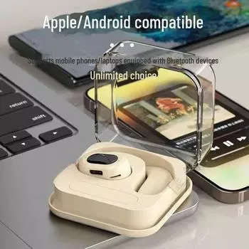 «Bluetooth-гарнитура с костной проводимостью 2024 года с заушным креплением и сверхдолгим аккумулятором для Apple и Android» чёрный