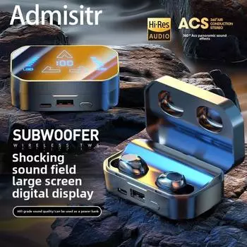 Bluetooth-гарнитура с мощным шумоподавлением TWS Wireless In-Ear HD Digital Display чёрный