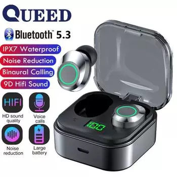 Bluetooth-гарнитура с номером, показывающим дыхательный свет, длительный срок службы батареи, перемещение Bluetooth-гарнитуры в ухо чёрный