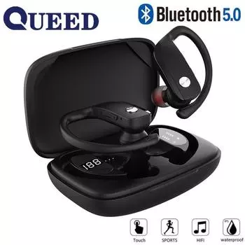 Bluetooth-гарнитура с подвесным наушником, беспроводная Количество Bluetooth-гарнитур High Power 5.0 чёрный