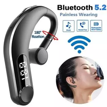 Bluetooth-гарнитура со светодиодным дисплеем, одно ухо, крючок для автомобиля, бизнес-подвесные наушники со сверхдлительным режимом ожидания, Bluetooth-наушники