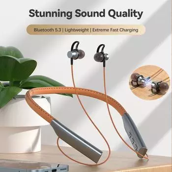 Bluetooth-гарнитура, спортивные магнитные наушники, гарнитура с шейным ремешком, беспроводные наушники с микрофоном