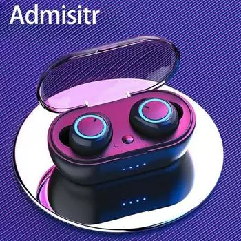 Bluetooth-гарнитура TWS 5,3 стерео Y беспроводные наушники для прослушивания песен, звонки в ухо, наушники с высоким басом в ухо красный/чёрный