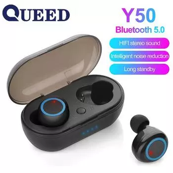 Bluetooth-гарнитура TWS Беспроводная гарнитура 5.0 Зарядка Зарядка Склад Touch Into Earphones чёрный