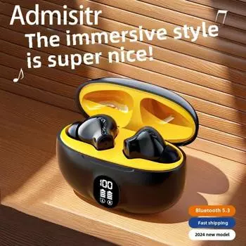 Bluetooth-гарнитура TWS с двумя наушниками, беспроводная внутриканальная стереосистема с цифровым дисплеем Life чёрный