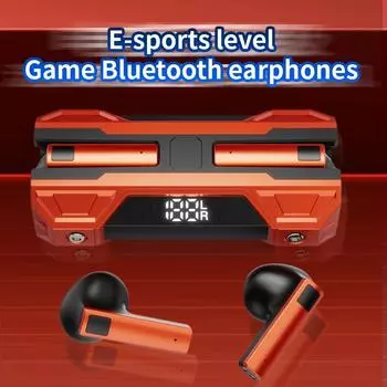 Bluetooth-гарнитура в меха-стиле, интеллектуальный цифровой дисплей, сенсорные спортивные наушники, игровые наушники с низкой задержкой