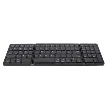 Bluetooth Keyboard Triple Fold Multiple Device Connection Wireless Keyboard for Laptop Tablet Phone чёрный