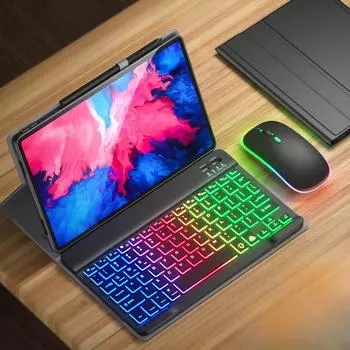 Bluetooth-клавиатура для Xiaomi Pad 5/6 Pro Redmi Pad SE, кожаный чехол для планшета с клавиатурой и мышью для Redmi Pad 10,6 2022 xiaomi 5/5pro чёрный