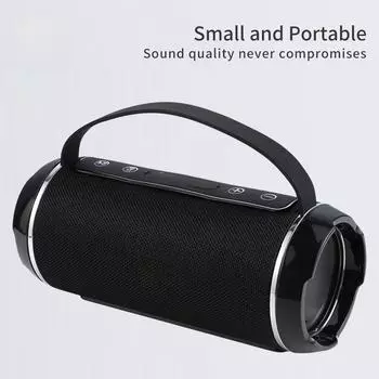 Bluetooth-колонка TWS, беспроводная мощная коробка, портативные уличные колонки, водонепроницаемый сабвуфер, 3D стереозвук, громкая связь, вызов чёрный