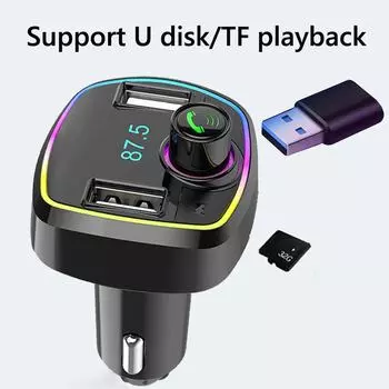 Bluetooth MP3-плеер Автомобильный FM-передатчик со слотом для TF-карты и двойным USB-зарядным устройством M34