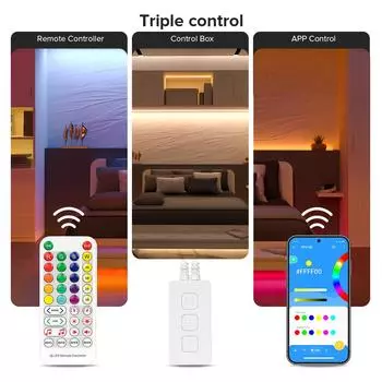Bluetooth Music LED Controller RGB RGBW IR 38 Keys for 2835 5050 RGB RGBCW RGBWW LED Light Strip IOS Android App DC5V-24V