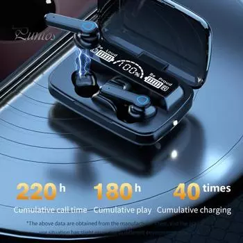 Bluetooth-наушники беспроводные водонепроницаемые M19 True Wireless Stereo Sport Bluetooth-совместимые наушники для дома и улицы чёрный