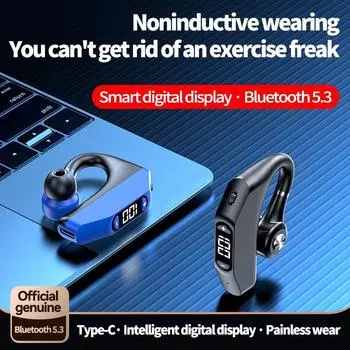 Bluetooth-наушники для бизнеса, время работы в режиме разговора/музыки 20/30 часов, светодиодный цифровой дисплей с шумоподавлением MLC, беспроводная гарнитура