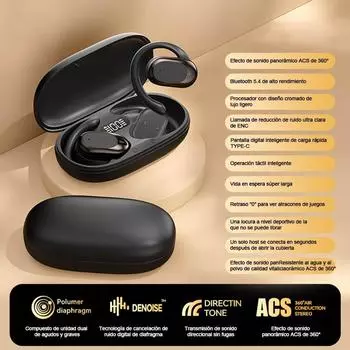 Bluetooth-наушники M57 Non In Ear Open OWS Conduction Высокое качество Длительный срок службы батареи 5.4 One Size чёрный