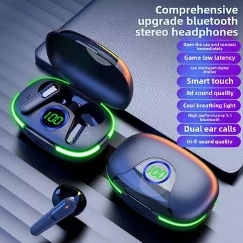 Bluetooth-наушники. Маломощные, долговечные спортивные наушники. Шумоподавляющие наушники. чёрный