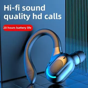 Bluetooth-наушники, мощные беспроводные, сверхдолгоиграющие, спортивные наушники с подвесным ушком чёрный