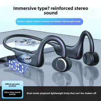 Bluetooth-наушники No Ear Motion Air Conduction Stereo Plug-In Card Dual Channel Ear Universal чёрный